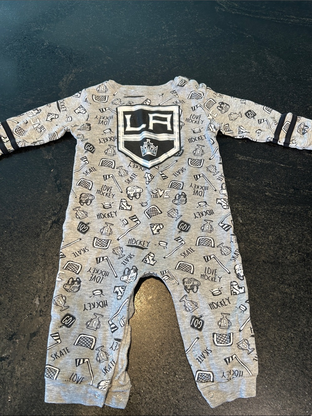 NHL Gray & Black Los Angeles Kings Baby One-Piece